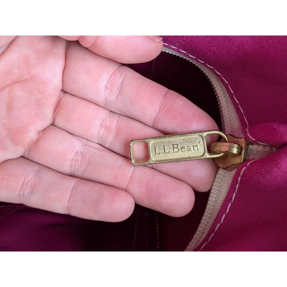 L.L.Bean Boat and Tote Small Zip Top Hot Pink Black Custom Color Monogram M USA
